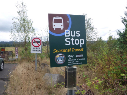 Seasonal bus stop - Saturday and Sunday – May though Labor Day – call (509) 427-3990 – www.skamaniacounty.org
